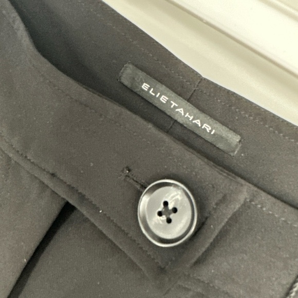 ELIE TAHARI Womens Black Pleat Front Wide Leg Trouser pants US 6 NWT $295 - Picture 3 of 4